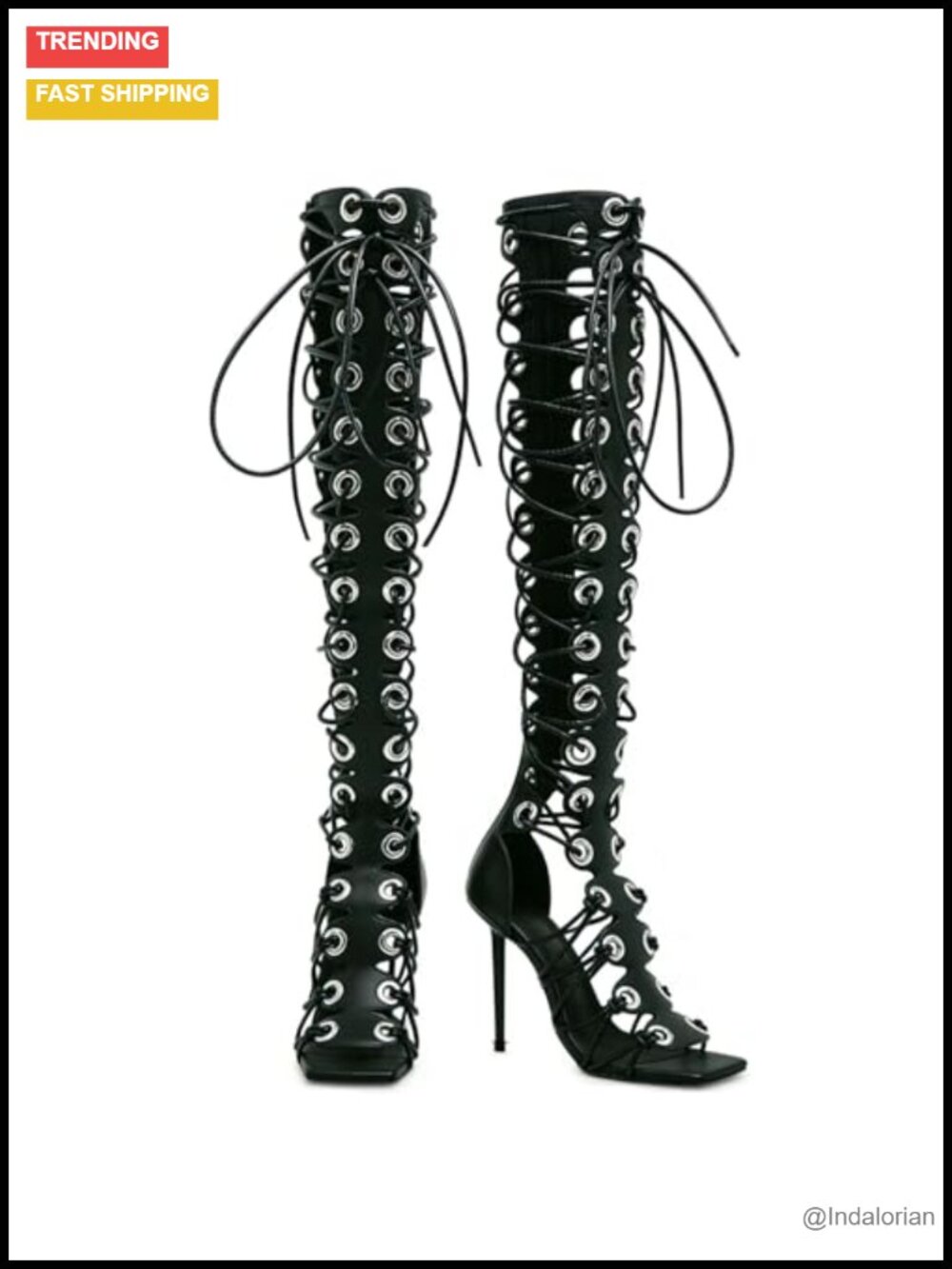 Women Gladiator Sandals High Heels Peep Toe Zipper Faux Leather